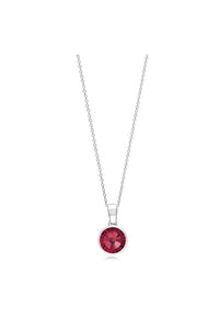 July Birthstone Jewellery,  Ruby Necklace, 925 Sterling Silver necklace