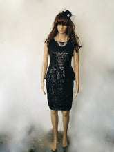Load image into Gallery viewer, Vintage Black Dress UK Size 12
