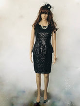 Load image into Gallery viewer, Vintage Black Dress UK Size 12