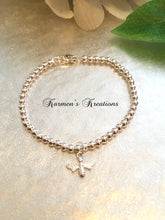 Load image into Gallery viewer, Bumble Bee Bracelet, Sterling Silver Bead Bracelet. Large  925 sterling silver