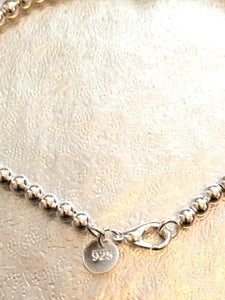 Large Sterling Silver Starfish Bracelet, 925 Sterling Silver Bead Bracelet