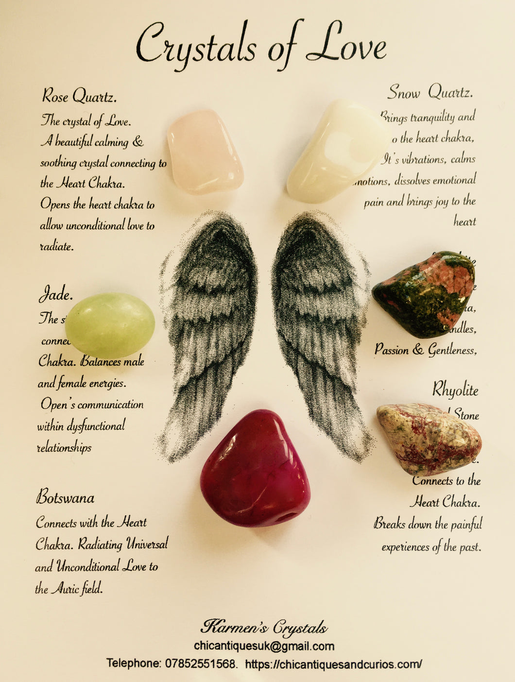 Crystals of Protection Set. Angel Wings.