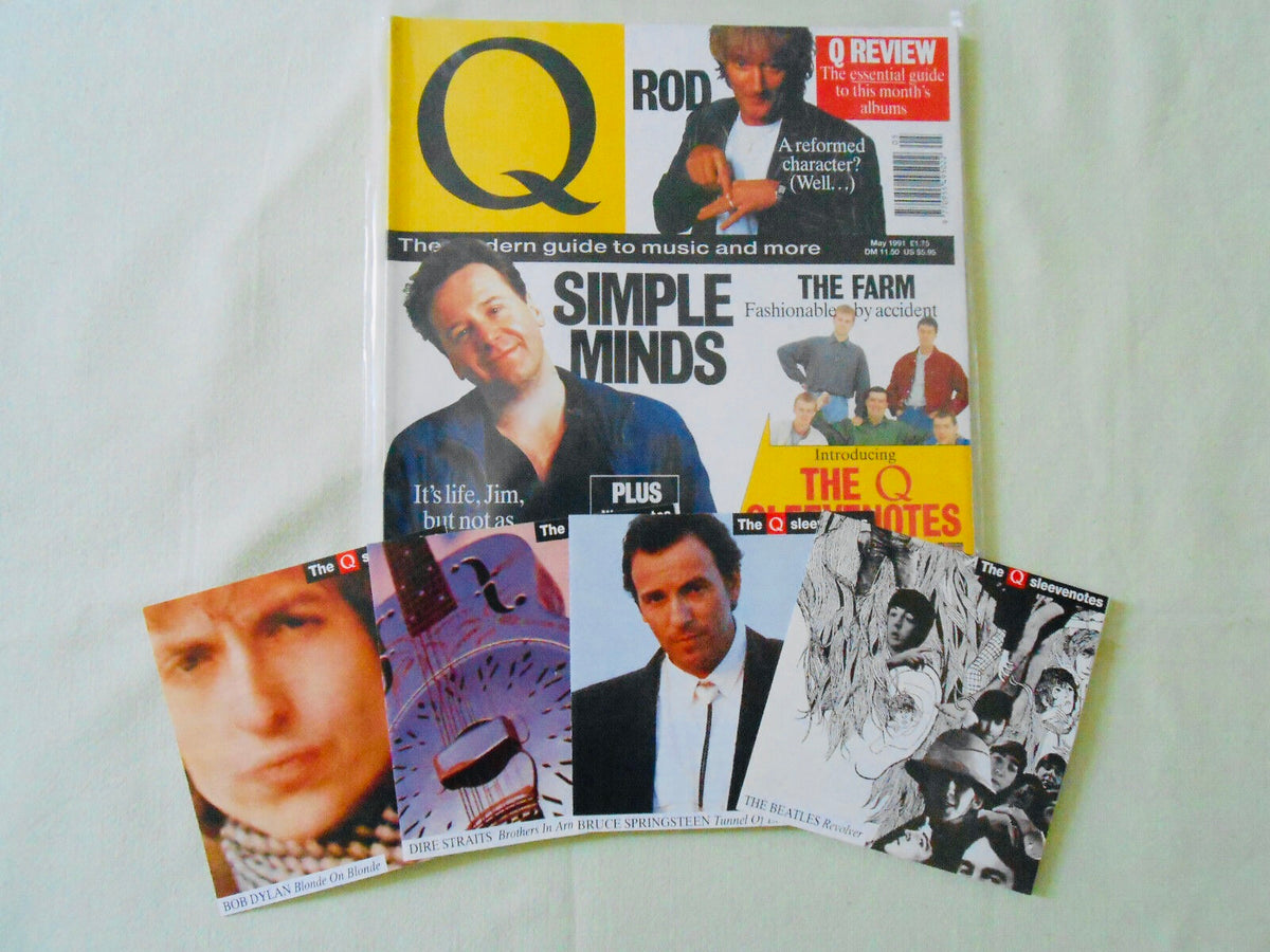 Q Magazine May 1991 Issue 56 Simple Minds front cover with The Q sleev ...