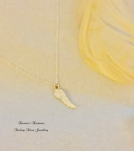 Angel Wing Necklace, 925 Sterling Silver Angel Jewellery