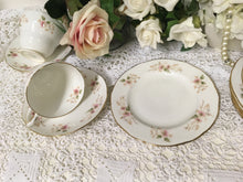 Load image into Gallery viewer, Duchess, Glen 316 pattern, vintage pink floral tea cup trio tea set. c.1960s