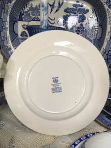 Johnson Bros, Willow, Plate Blue and White Ceramics c.1940 to c.1959