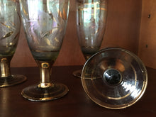 Load image into Gallery viewer, Antique Gold Stemmed Wine Glasses