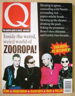 Q Magazine September 1993 Issue 84 U2 front cover