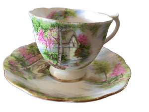 Royal Albert, "The Old Mill", Tea cup and Saucer c.1950s.