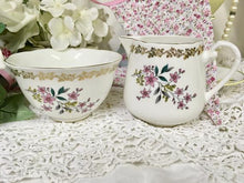 Load image into Gallery viewer, Royal Grafton, Spring flowers, Gold Floral Vintage Creamer and Sugar Bowl.