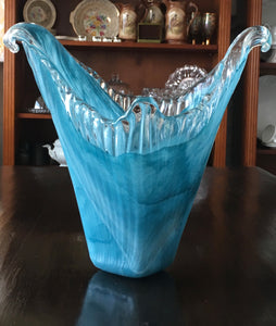 Murano, Blue Glass Vase.