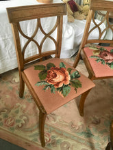 Load image into Gallery viewer, Sheraton Chair  Rose Needle point.