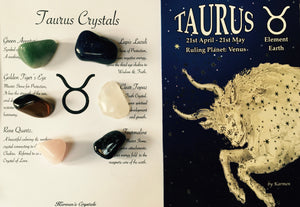 Taurus Crystal Set, Taurus Gemstone Set, Taurus Birthstone Set.