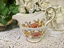 Load image into Gallery viewer, Colclough, &quot;Amanda&quot; pattern, Autumn Flowers, Creamer and Sugar Bowl c.1960s