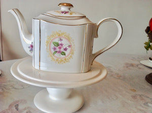 Arthur Wood, Floral & Gold, Art Deco, Vintage Teapot, c.1930s
